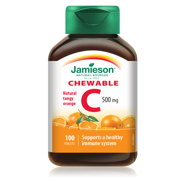 JAMIESON VITAMINAS C APELSINŲ SKONIO, 500 mg, 100 kramtomųjų tablečių paveikslėlis JAMIESON VITAMINAS C APELSINŲ SKONIO, 500 mg, 100 kramtomųjų tablečių paveikslėlis