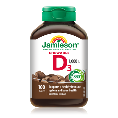 Jamieson D vitaminas suaugusiems kramtomasis, 1000 IU N100  paveikslėlis