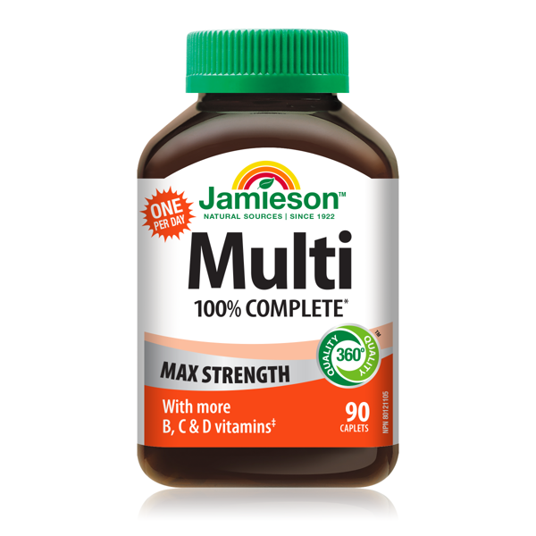 JAMIESON MULTI 100 Vitaminų ir mineralų kompleksas Max Strength, 90 tabl. paveikslėlis JAMIESON MULTI 100 Vitaminų ir mineralų kompleksas Max Strength, 90 tabl. paveikslėlis