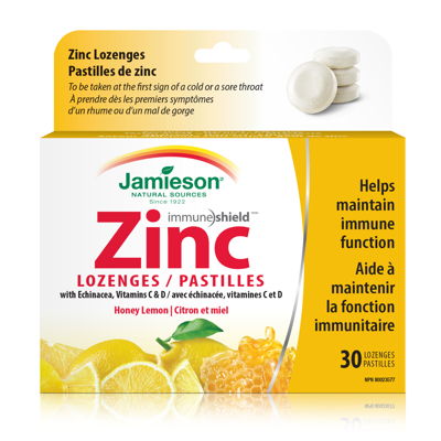 JAMIESON CINKAS SU EŽIUOLE IR VITAMINAIS C IR D, 30 pastilių paveikslėlis