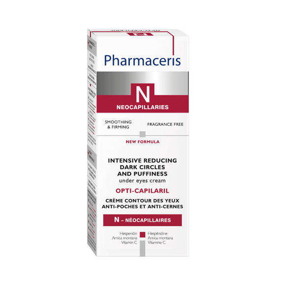 PHARMACERIS N, OPTI-CAPILARIL ratilus ir maišelius po akimis mažinantis kremas, 15ml paveikslėlis PHARMACERIS N, OPTI-CAPILARIL ratilus ir maišelius po akimis mažinantis kremas, 15ml paveikslėlis
