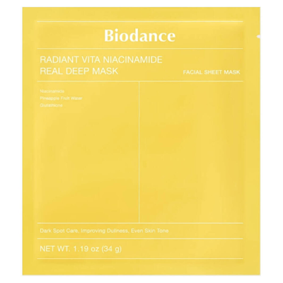 BIODANCE, RADIANT VITA NIACINAMIDE REAL DEEP MASK, lakštinė veido kaukė, 34g paveikslėlis