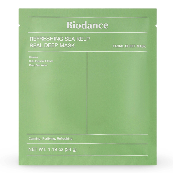 BIODANCE, REFRESHING SEA KELP REAL DEEP MASK, lakštinė veido kaukė, 34g paveikslėlis BIODANCE, REFRESHING SEA KELP REAL DEEP MASK, lakštinė veido kaukė, 34g paveikslėlis