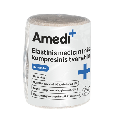 AMEDIPLUS, elastinis tvarstis, 8cmx1,1m paveikslėlis