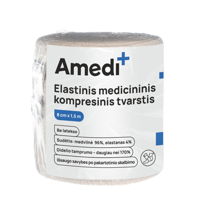 AMEDIPLUS, elastinis tvarstis 8cmx1,5m paveikslėlis