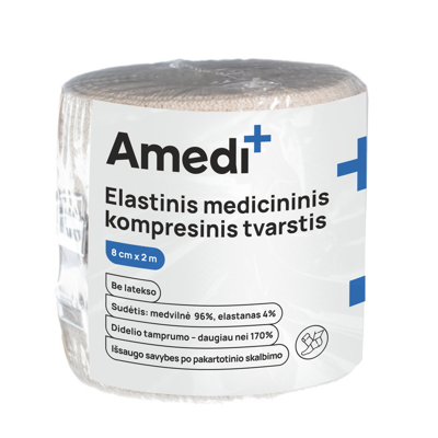 AMEDIPLUS, elastinis tvarstis 8cmx2,0m paveikslėlis
