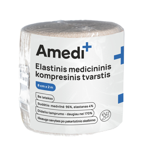 AMEDIPLUS, elastinis tvarstis 8cmx2,0m paveikslėlis