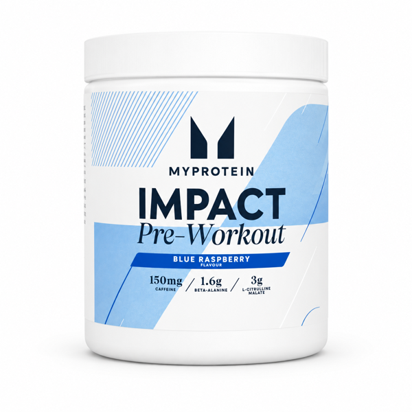 Myprotein Impact Prieštreniruotinio gėrimo milteliai, 500g, Mėlynųjų aviečių skonio Myprotein Impact Prieštreniruotinio gėrimo milteliai, 500g, Mėlynųjų aviečių skonio