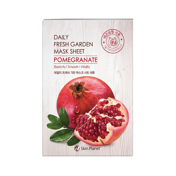 Skin Planet Daily Fresh Garden lakštinė veido kaukė su granatais 25g ×10vnt Skin Planet Daily Fresh Garden lakštinė veido kaukė su granatais 25g ×10vnt