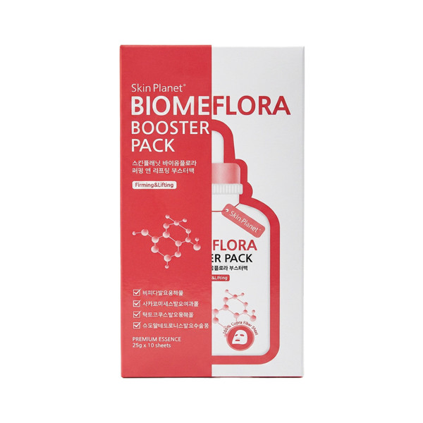 Skin Planet Biomeflora liftinguojanti lakštinė veido kaukė 25g ×10vnt.