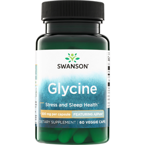 SWANSON GLICINAS, 500 mg., 60 kapsulių paveikslėlis