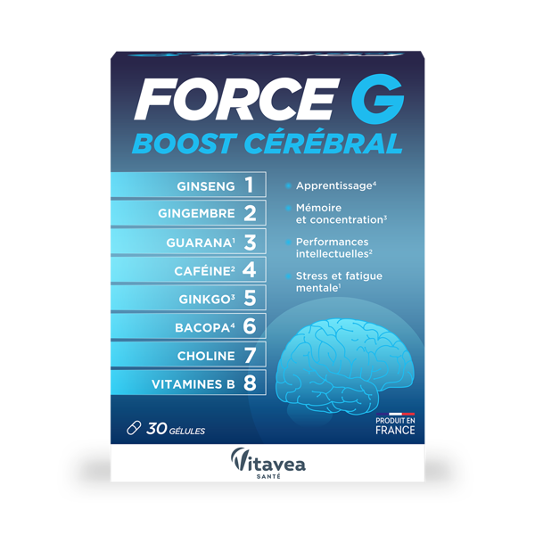 VITAVEA FORCE G BOOST CÉRÉBRAL protinei veiklai, 30 augalinės kilmės kapsulių