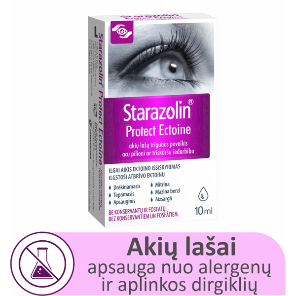 STARAZOLIN Protect Ectoine, akių lašai, 10 ml paveikslėlis STARAZOLIN Protect Ectoine, akių lašai, 10 ml paveikslėlis