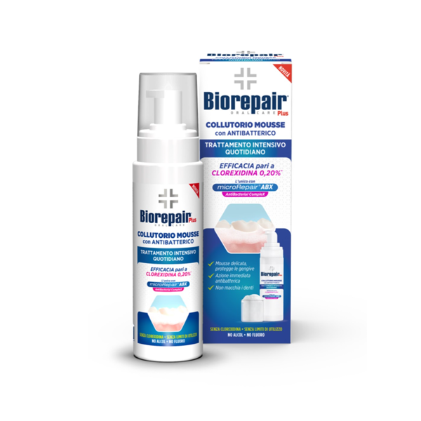 BIOREPAIR® PLUS INTENSIVE DAILY TREATMENT, burnos skalavimo putos, su antibakteriniu kompleksu, 200 ml paveikslėlis