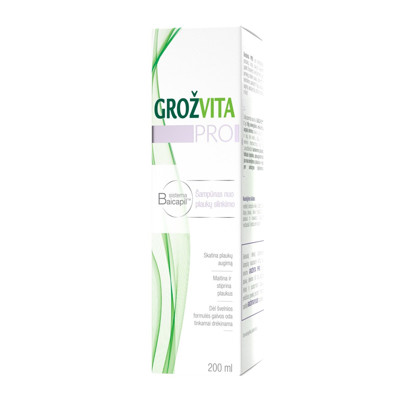 GROŽVITA PRO, šampūnas nuo plaukų slinkimo, 200 ml paveikslėlis