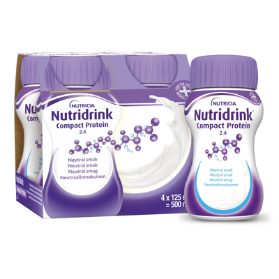 NUTRICIA NUTRIDRINK COMPACT PROTEIN, neutralaus skonio, 4 x 125 ml paveikslėlis