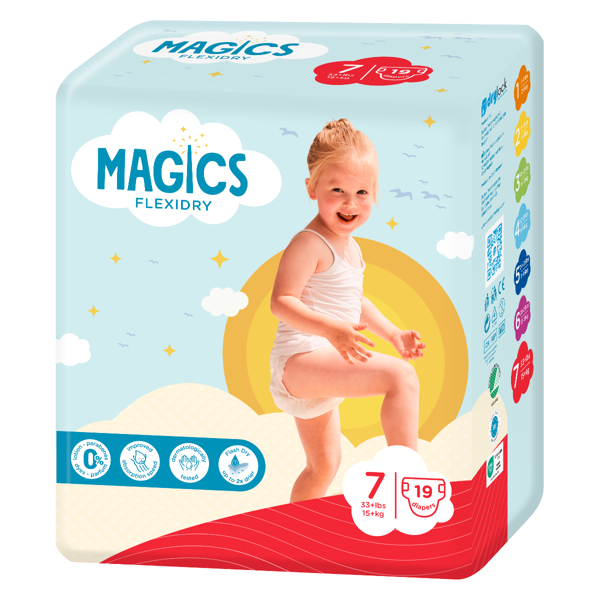MAGICS FLEXIDRY MAGICAL TUBES XXL, vaikiškos sauskelnės, 15+kg, 19 vnt. paveikslėlis