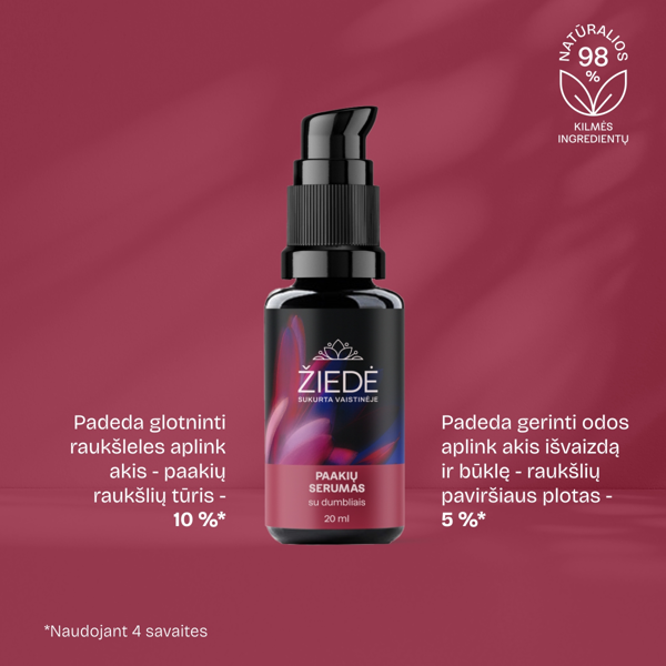 ŽIEDĖ, paakių serumas su dumbliais, 20ml paveikslėlis ŽIEDĖ, paakių serumas su dumbliais, 20ml paveikslėlis