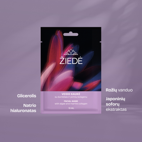 Žiedė veido kaukė su dumbliais ir jūriniu kolagenu, 15ml paveikslėlis Žiedė veido kaukė su dumbliais ir jūriniu kolagenu, 15ml paveikslėlis