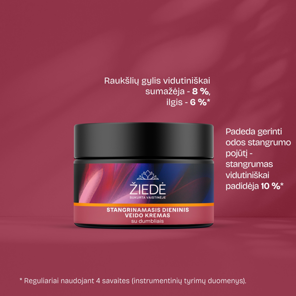 ŽIEDĖ, stangrinamasis dieninis veido kremas su dumbliais, 50 ml paveikslėlis ŽIEDĖ, stangrinamasis dieninis veido kremas su dumbliais, 50 ml paveikslėlis
