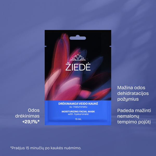 ŽIEDĖ, veido kaukė drėkinamoji su hialuronatu, 15ml paveikslėlis