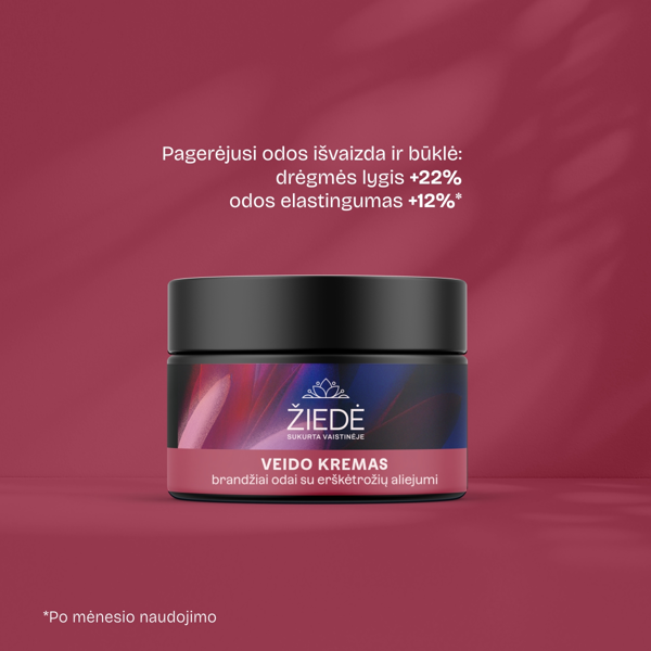ŽIEDĖ, veido kremas brandžiai odai su erškėtrožių aliejumi, 50 ml  paveikslėlis