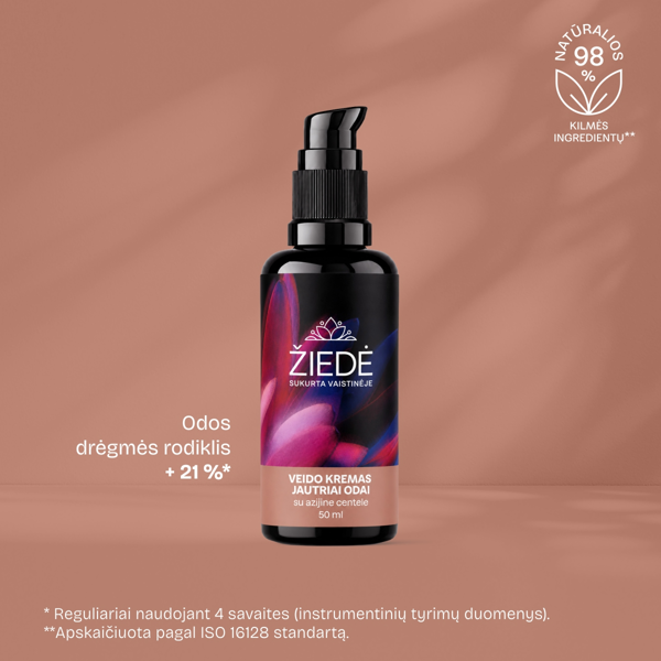 ŽIEDĖ, veido kremas jautriai odai su azijine centele, 50 ml paveikslėlis ŽIEDĖ, veido kremas jautriai odai su azijine centele, 50 ml paveikslėlis