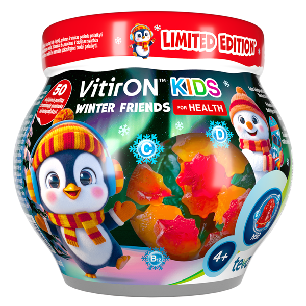 VITIRON KIDS WINTER FRIENDS FOR HEALTH, 50 guminukų paveikslėlis