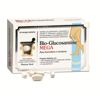 PHARMA NORD BIO-GLUCOSAMINE MEGA, 60 tablečių paveikslėlis
