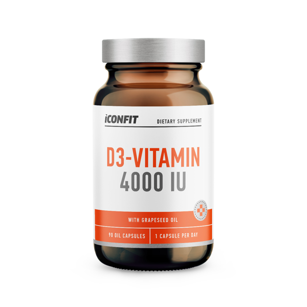 ICONFIT VITAMINAS D3 4000TV, su vynuogių sėklų aliejumi, 90 kapsulių paveikslėlis