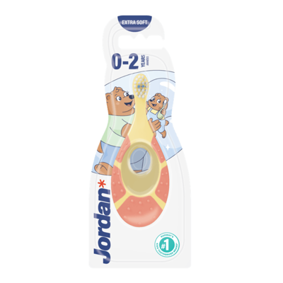 JORDAN SUPER SOFT STEP 1, dantų šepetėlis - kramtukas kūdikiams, 0 - 2 m paveikslėlis