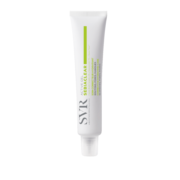 SVR SEBIACLEAR ACTIVE GEL, drėkinamasis gelis į aknę linkusiai odai, 40 ml paveikslėlis