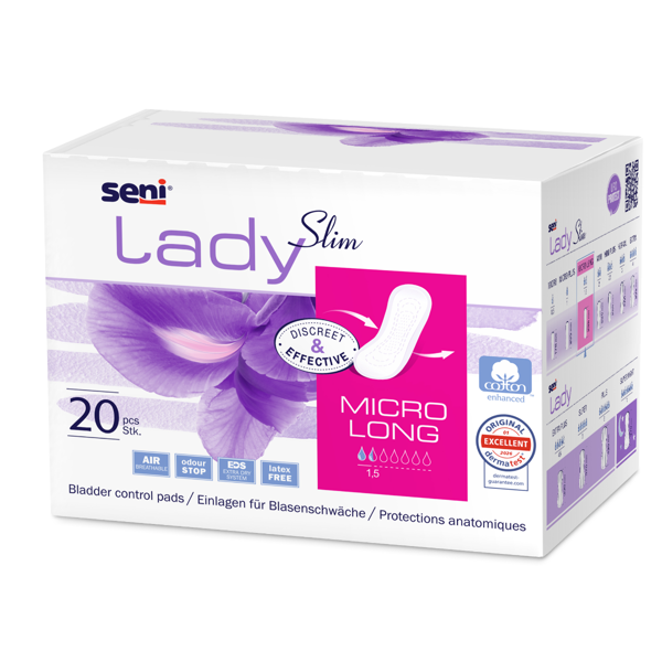 SENI LADY SLIM Micro Long urologiniai įklotai moterims, 20 vnt. paveikslėlis