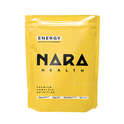 NARA Health Matcha, braškių skonio maisto papildas su kofeinu ir saldikliu, milteliai, 1500 g paveikslėlis
