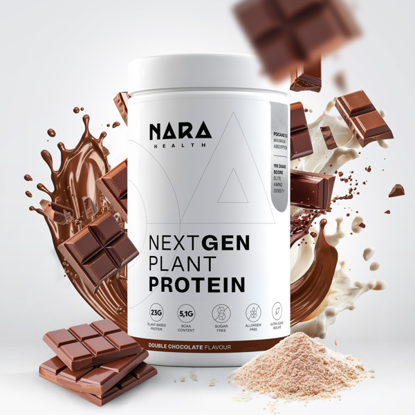 NARA Health NextGen, šokolado skonio maisto papildas su augaliniais baltymais ir saldikliu, milteliai, 600 g paveikslėlis NARA Health NextGen, šokolado skonio maisto papildas su augaliniais baltymais ir saldikliu, milteliai, 600 g paveikslėlis