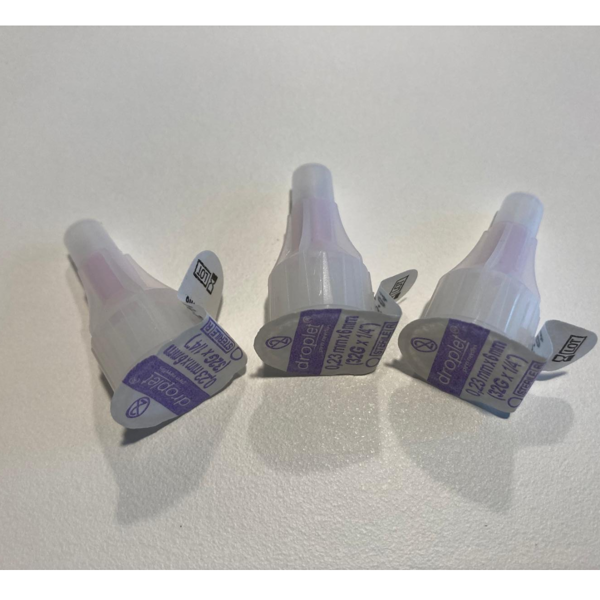 Insulininės adatos, vienkartinės sterilios, Droplet Pen, Type 810, 0,23x6mm (32Gx1/4"), šviesiai violetinės, 100 vnt. paveikslėlis Insulininės adatos, vienkartinės sterilios, Droplet Pen, Type 810, 0,23x6mm (32Gx1/4"), šviesiai violetinės, 100 vnt. paveikslėlis