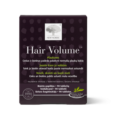 NEW NORDIC HAIR VOLUME, 90 tablečių paveikslėlis