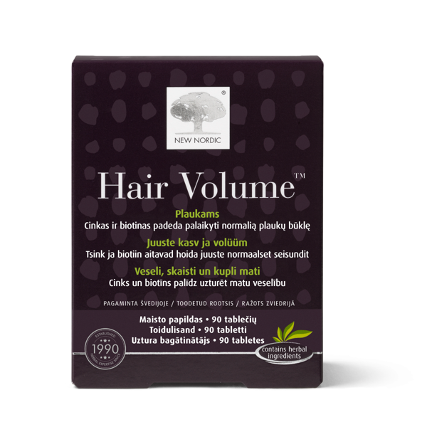 NEW NORDIC HAIR VOLUME, 90 tablečių paveikslėlis