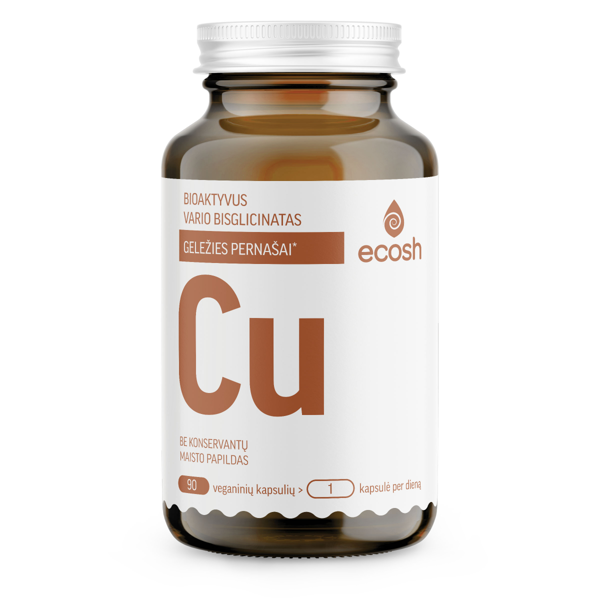 ECOSH BIOAKTYVUS VARIS BISGLICINATAS, 2 mg., 90 kapsulių paveikslėlis