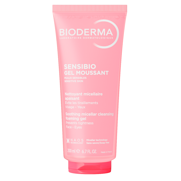 BIODERMA SENSIBIO GEL MOUSSANT, švelnus micelinis gelinis prausiklis jautriai odai, 200 ml paveikslėlis