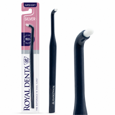 ROYAL DENTA, vieno danties šepetėlis SUPER SOFT su sidabru, 1 vnt.