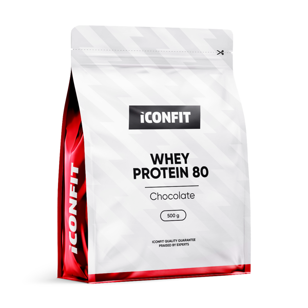 ICONFIT Whey 80, išrūgų baltymų koncentratas, šokolado skonio, 500g paveikslėlis