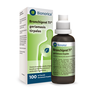 BRONCHIPRET TI, geriamasis tirpalas, 100 ml ir dozavimo taurelė, N1 paveikslėlis