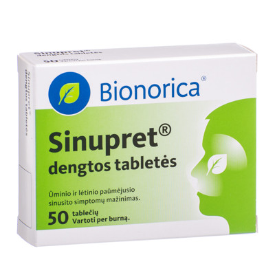 SINUPRET, dengtos tabletės, N50 paveikslėlis