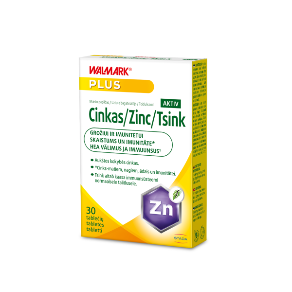 WALMARK CINKAS AKTIV, 15 mg, 30 tablečių paveikslėlis WALMARK CINKAS AKTIV, 15 mg, 30 tablečių paveikslėlis