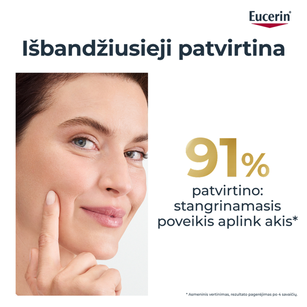 EUCERIN HYALURON - FILLER + ELASTICITY, akių srities kremas, SPF20, 15 ml paveikslėlis EUCERIN HYALURON - FILLER + ELASTICITY, akių srities kremas, SPF20, 15 ml paveikslėlis