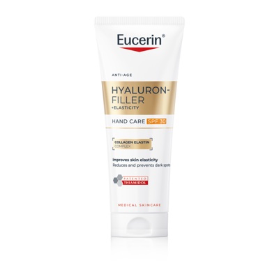 EUCERIN HYALURON-FILLER + ELASTICITY, rankų kremas su SPF30 paveikslėlis