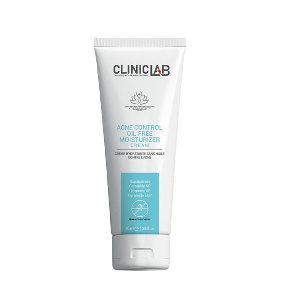 Cliniclab Acne Control Moisturizer Oil Free Cream - drėkinamasis veido kremas nuo spuogų, 40 ml Cliniclab Acne Control Moisturizer Oil Free Cream - drėkinamasis veido kremas nuo spuogų, 40 ml