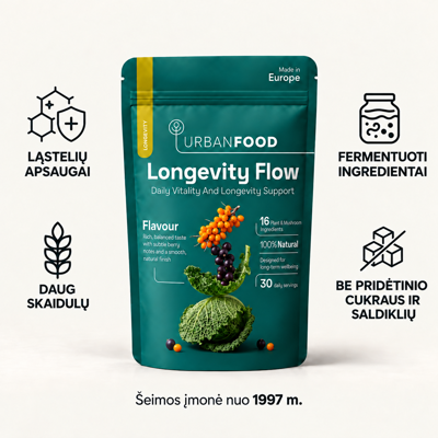 Longevity Flow - Urbanfood - ilgaamžiškumui