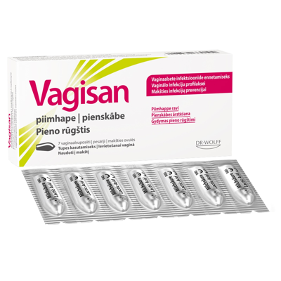 VAGISAN, pieno rūgštis, 7 makšties ovulės paveikslėlis